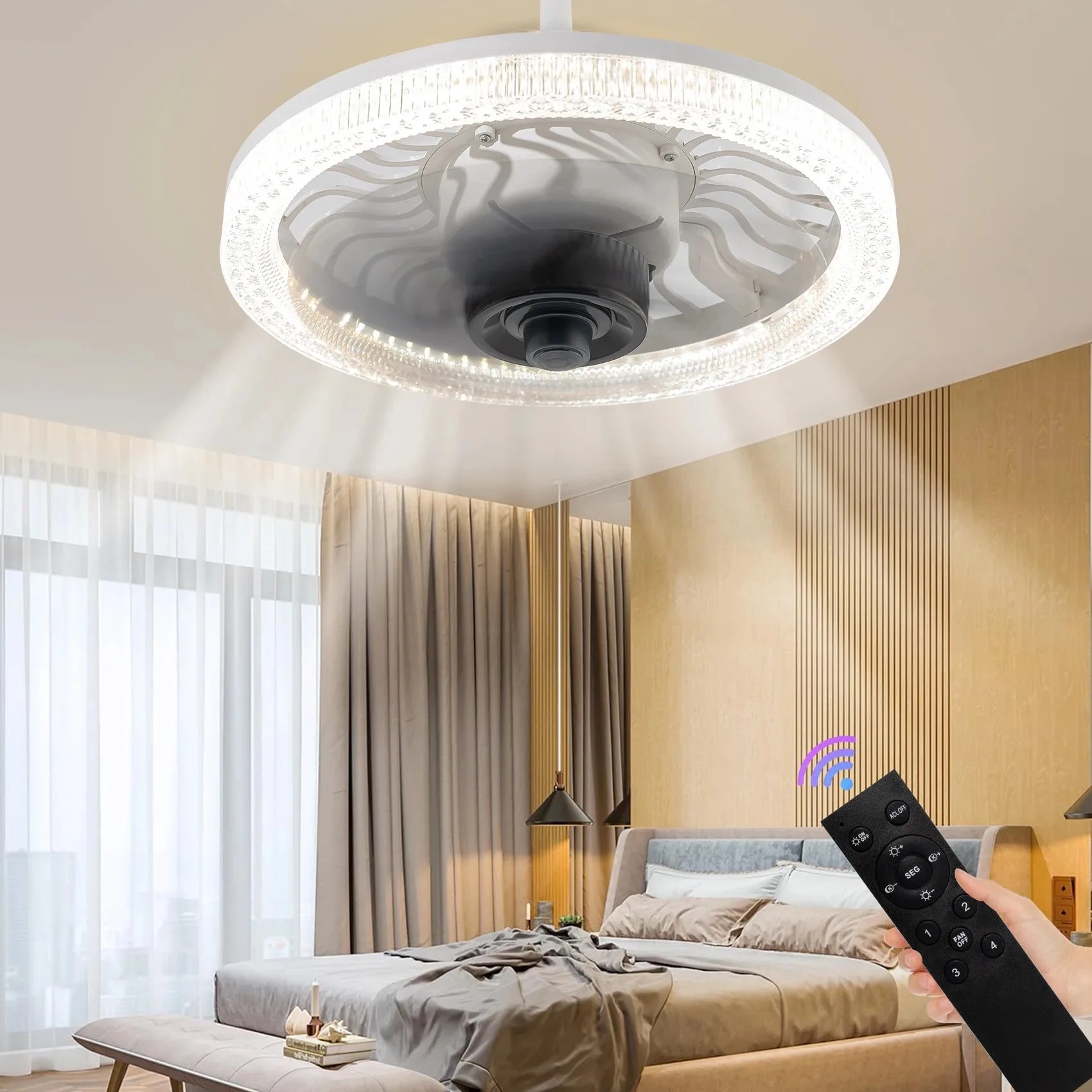 Commercial Kitchen Lights - Lampu Kipas Langit-langit LED Pintar dengan