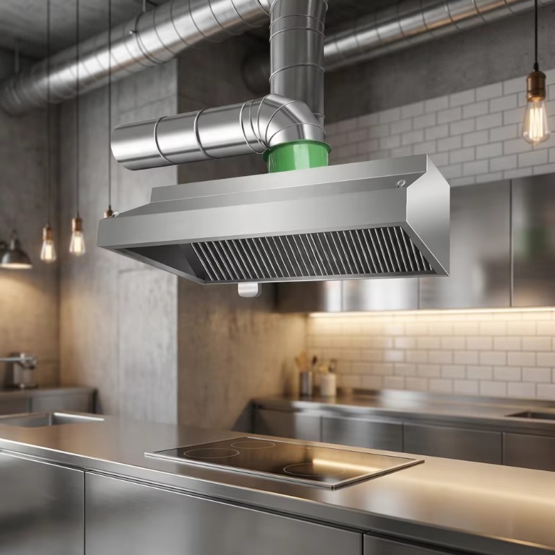 Commercial Kitchen Kitchen - Penghisap Asap Dapur Kombinasi Stainless Steel