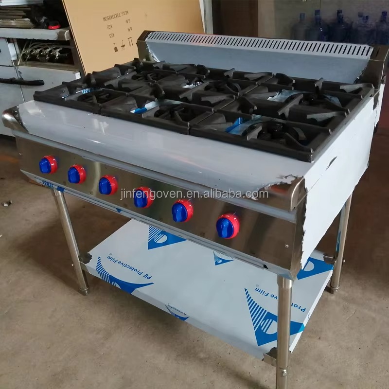 Commercial Kitchen Kitchen - Peralatan Dapur Komersial Profesional 6 Tungku