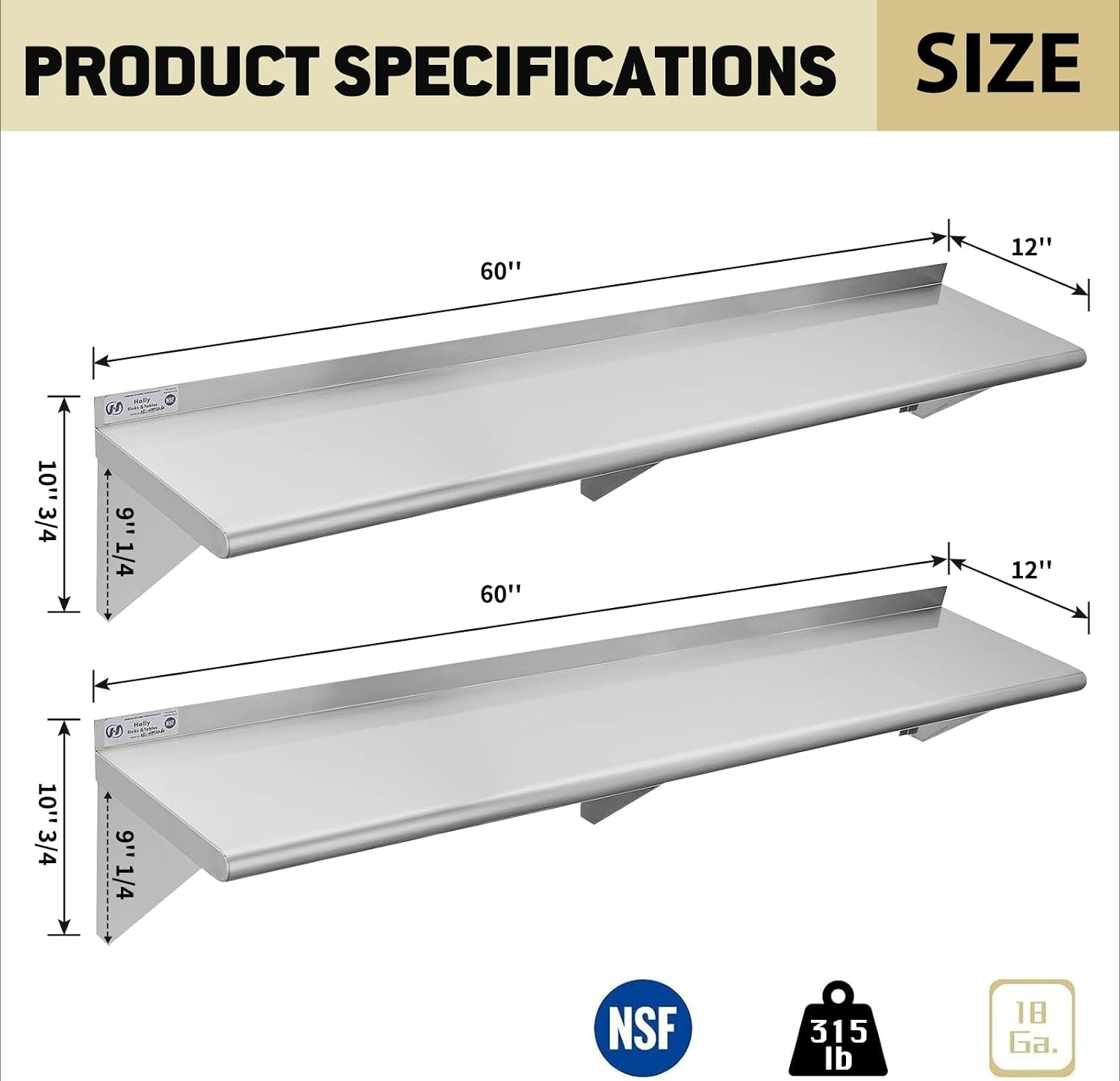 2 Paket Rak Dinding Stainless  - Wall Shelf Commercial Kitchen ulasan dan harga