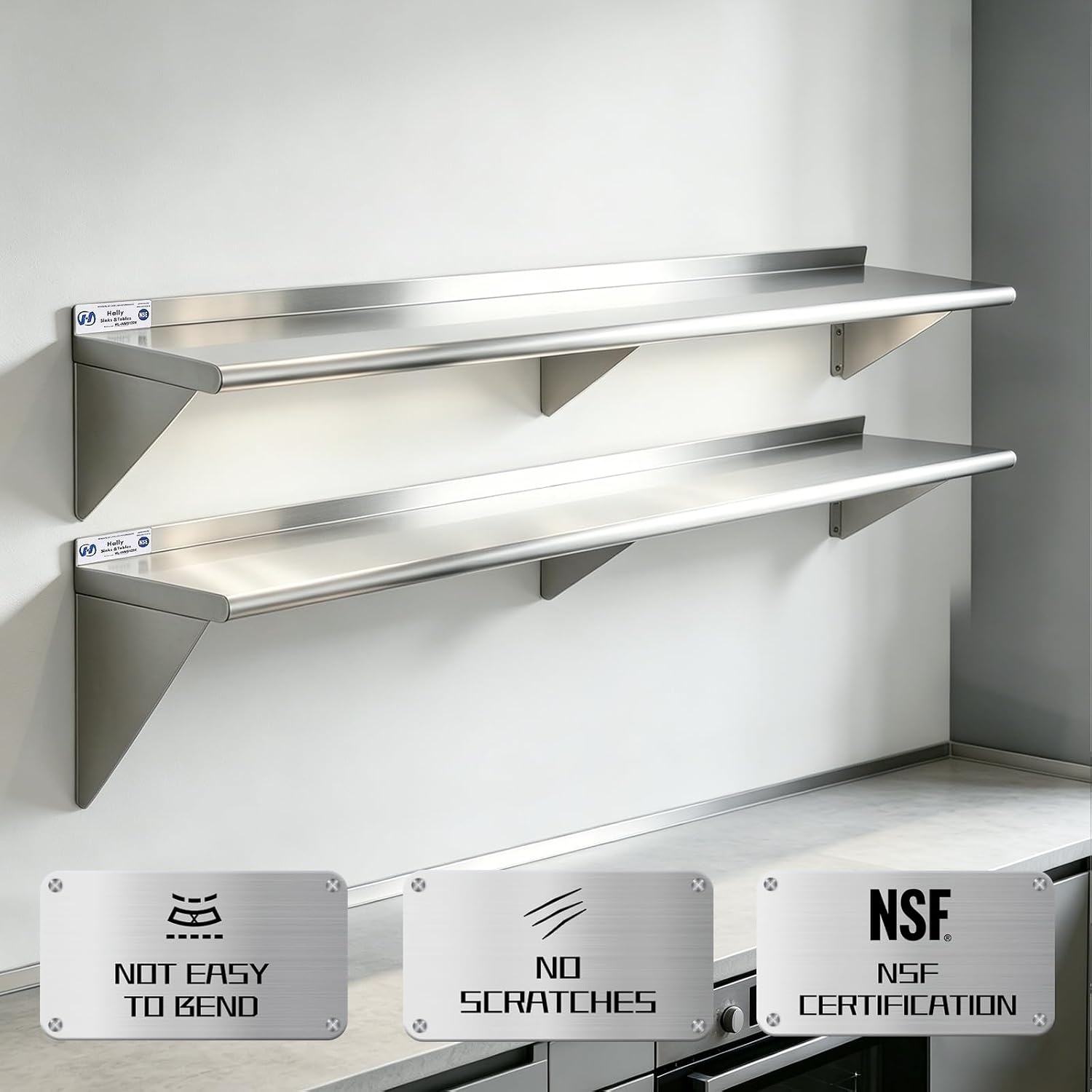 2 Paket Rak Dinding Stainless  - Wall Shelf Commercial Kitchen ulasan dan harga