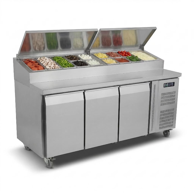 Kulkas Persiapan Sandwich OEM  - Commercial Kitchen Counter ulasan dan harga