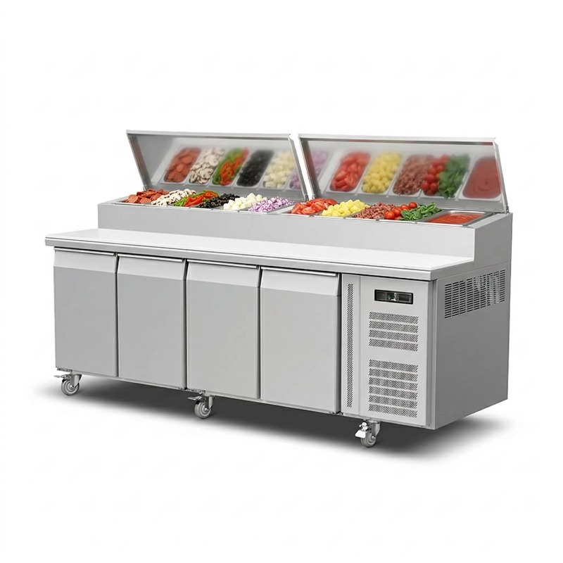 Kulkas Persiapan Sandwich OEM  - Commercial Kitchen Counter ulasan dan harga