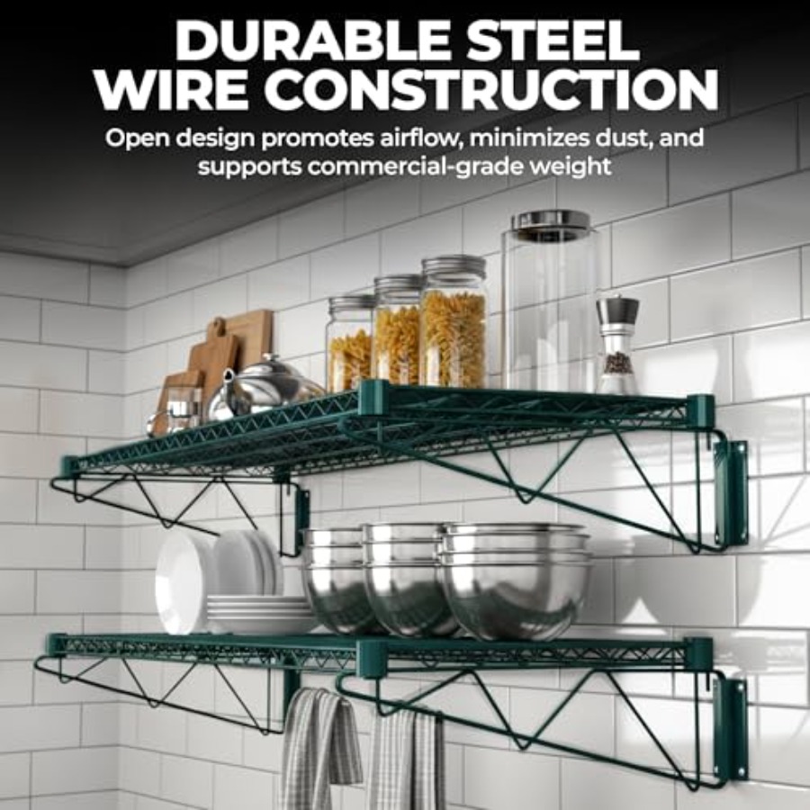 Rak Dinding Kawat Hijau Berlap - Wall Shelf Commercial Kitchen ulasan dan harga