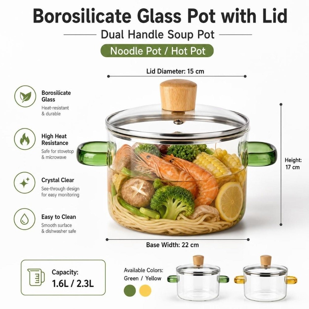 Panci Kaca Rumah Tangga Tebal  - Soup Kettle Warmer ulasan dan harga