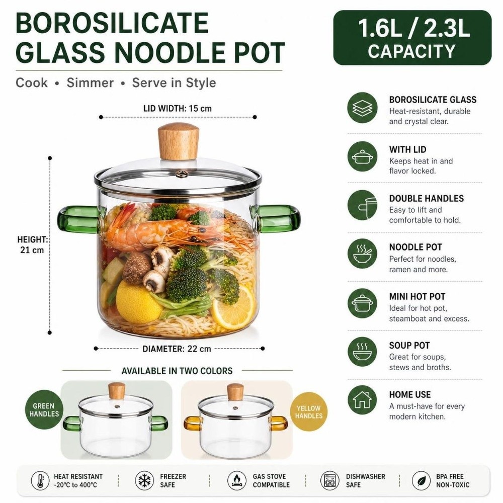 Panci Kaca Rumah Tangga Tebal  - Soup Kettle Warmer ulasan dan harga